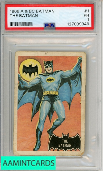 1966 A BC BATMAN (BLACK BAT ON FRONT) THE BATMAN #1 PSA 1 PR  RC ROOKIE 127009346