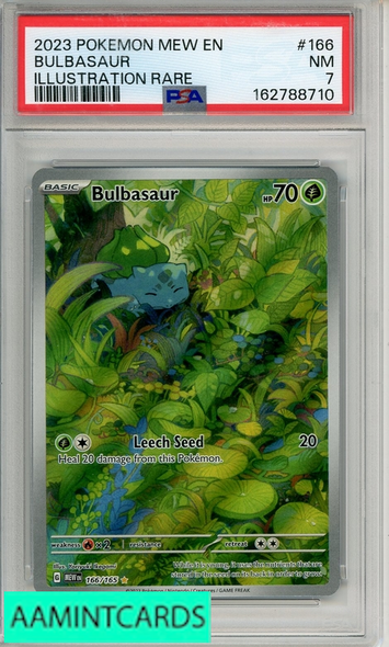2023 POKEMON MEW EN-151 BULBASAUR #166 ILLUSTRATION RARE PSA 7 NM 162788710
