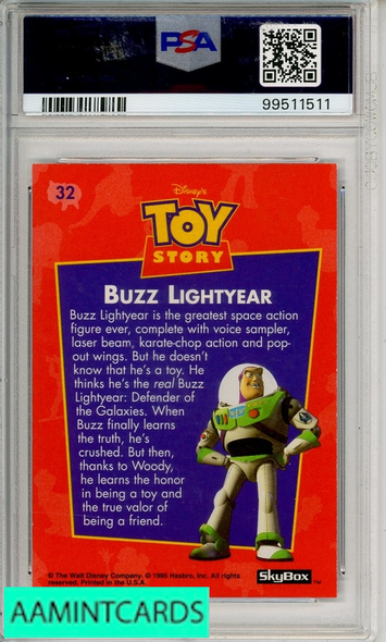 1995 SKYBOX TOY STORY BUZZ LIGHTYEAR #32 PSA 9 MINT RC 99511511