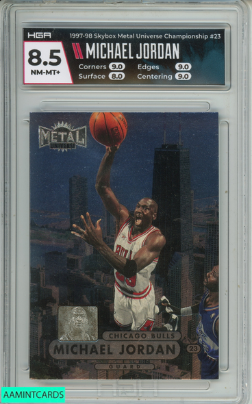 1997 SKYBOX METAL UNIVERSE CHAMPIONSHIP MICHAEL JORDAN #23 BULLS HOF HGA 8.5 SD5C2YDQAX