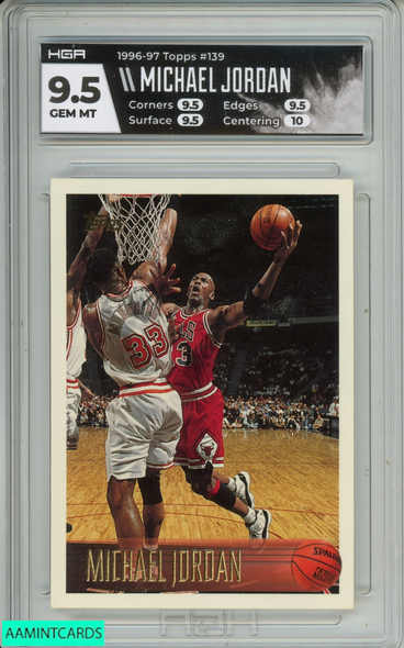 1996 TOPPS MICHAEL JORDAN #139 BULLS HOF HGA 9.5 GEM MINT REGQ3ZBCKG