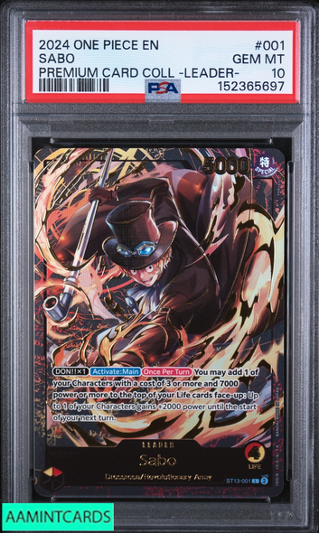 2024 ONE PIECE PREMIUM CARD COLLECTION LEADER SABO #001 PSA 10 GEM MT 152365697