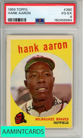 1959 TOPPS HANK AARON #380 PSA 4 VG-EX 160456964