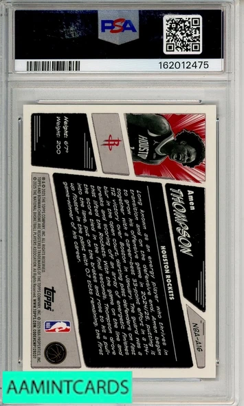 2025 BOWMAN CHROME ANIME NBA AMEN THOMPSON #NBA-A16 RED REFRACTOR PSA 10 162012475