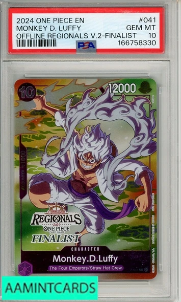 2024 ONE PIECE OFFLINE REGIONALS PACK 2024 V2 MONKEY D LUFFY #041 FINALIST PSA 10 166758330