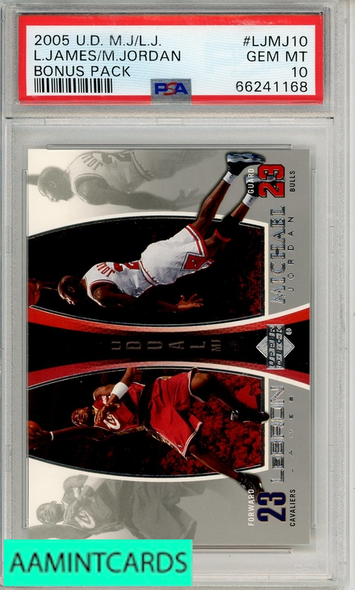 2005 UPPER DECK MJ LJ BONUS PACK L JAMES M JORDAN #LJMJ10 PSA 10 GEM MT 66241168