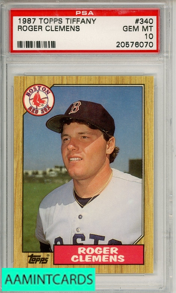 1987 TOPPS TIFFANY ROGER CLEMENS #340 PSA 10 GEM MT 20576070