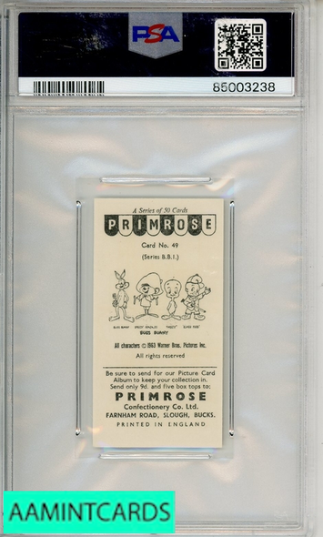 1964 PRIMROSE CONFECTIONERY BUGS BUNNY WRONG ADDRESS COYOTE #49  PSA 9 85003238