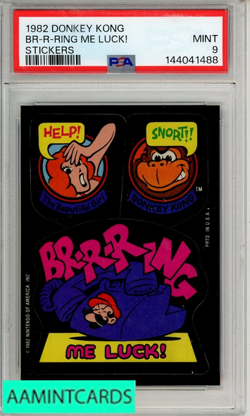1982 DONKEY KONG STICKERS BR-R-RING ME LUCK! # STICKERS PSA 9 MINT 144041488