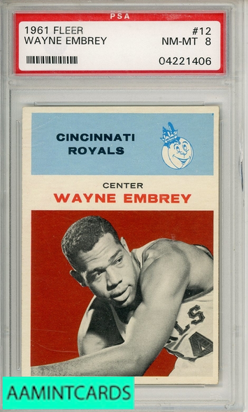 1961 FLEER WAYNE EMBREY #12 (EMBRY) PSA 8 NM-MT 04221406