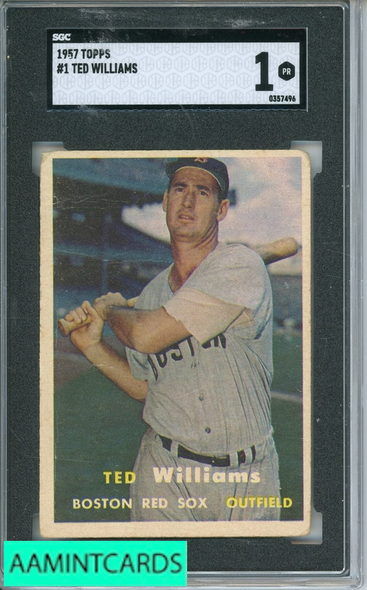 1957 TOPPS TED WILLIAMS #1 SGC 1 0357496