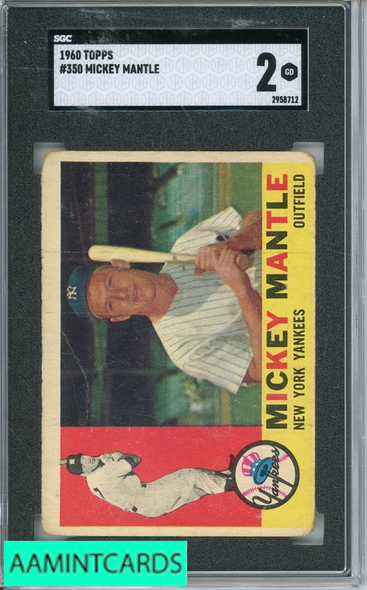 1960 TOPPS MICKEY MANTLE #350 SGC 2 2958712