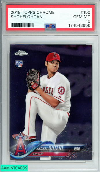 2018 TOPPS CHROME SHOHEI OHTANI #150 ANGELS ROOKIE RC PSA 10 GEM MT 174548956