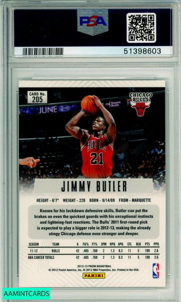 2012 PANINI PRIZM JIMMY BUTLER #205 PSA NM-MT 8 51398603