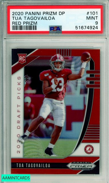 2020 PANINI PRIZM DP RED PRIZM TUA TAGOVAILOA #101 MIAMI ROOKIE PSA MINT 9 51674924