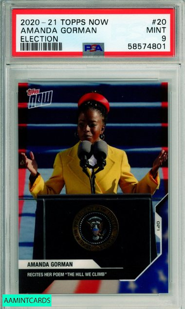 2020 TOPPS NOW AMANDA GORMAN #20 ELECTION INAUGURATION DAY PSA 9 MINT 58574801