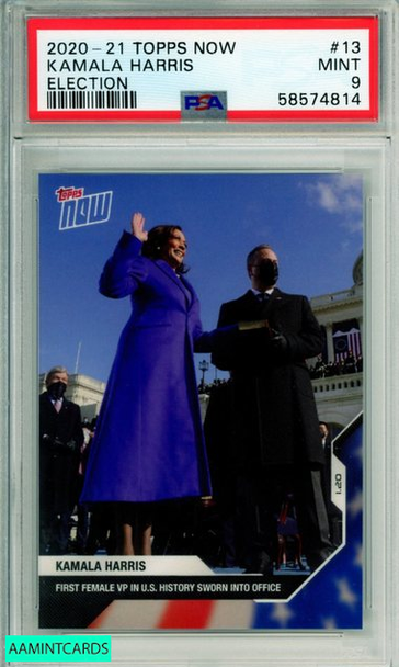 2020 TOPPS NOW KAMALA HARRIS #13 ELECTION INAUGURATION DAY PSA 9 MINT 58574814