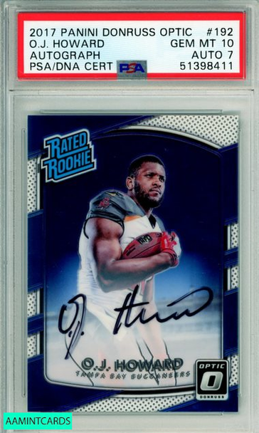 2017 PANINI DONRUSS OPTIC O J HOWARD #192 AUTOGRAPH ROOKIE BUCS RC PSA 10 GEM MT 51398411