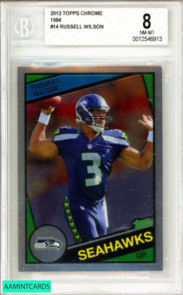 2012 TOPPS CHROME RUSSELL WILSON #14 1984 ROOKIE SEAHAWKS RC BGS 8 NM-MT 0012546913