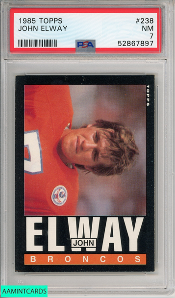 1985 TOPPS JOHN ELWAY #238 HOF DENVER BRONCOS PSA 7 NM 52867897 1985 TOPPS JOHN ELWAY #238 HOF DENVER BRONCOS PSA 7 NM 52867897
