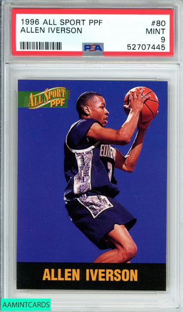 1996 SCORE BOARD ALL SPORT PPF ALLEN IVERSON #80 76ERS ROOKIE RC PSA 9 MINT 52707445 1996 SCORE BOARD ALL SPORT PPF ALLEN IVERSON #80 76ERS ROOKIE RC PSA 9 MINT 52707445