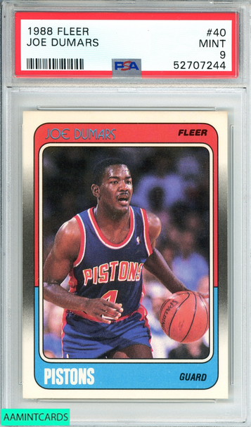 1988 FLEER JOE DUMARS #40 DETROIT PISTONS PSA 9 MINT 52707244