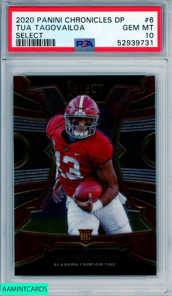 2020 PANINI CHRONICLES DRAFT PICKS TUA TAGOVAILOA #6 SELECT RC PSA 10 GEM MT 52939731