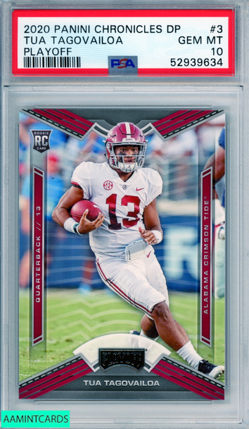 2020 PANINI CHRONICLES DP PLAYOFF TUA TAGOVAILOA #3 PLAYOFF ROOKIE PSA 10 GEM MT 52939634
