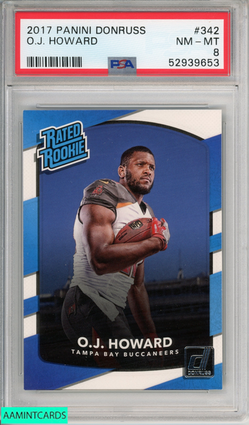 2017 PANINI DONRUSS OJ HOWARD #342 ROOKIE BUCCANEERS RC PSA 8 NM-MT 52939653 2017 PANINI DONRUSS OJ HOWARD #342 ROOKIE BUCCANEERS RC PSA 8 NM-MT 52939653
