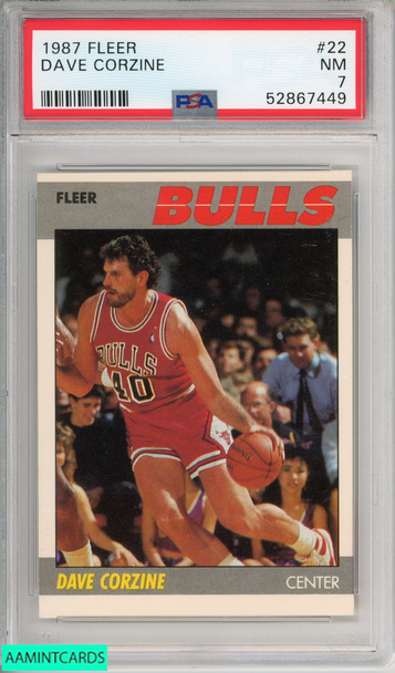 1987 FLEER DAVE CORZINE #22 CHICAGO BULLS PSA 7 NM 52867449