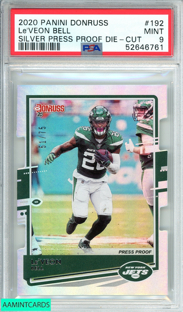 2020 PANINI DONRUSS LE VEON BELL #192 SILVER PRESS PROOF DIE-CUT 51 OF 75 PSA 9 52646761 2020 PANINI DONRUSS LE VEON BELL #192 SILVER PRESS PROOF DIE-CUT 51 OF 75 PSA 9 52646761