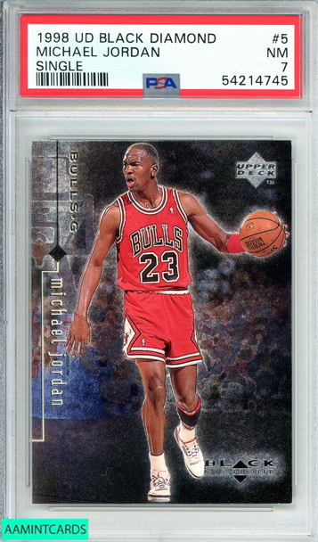 1998 U D BLACK DIAMOND MICHAEL JORDAN #5 SINGLE CHICAGO BULLS HOF PSA 7 NM 54214745