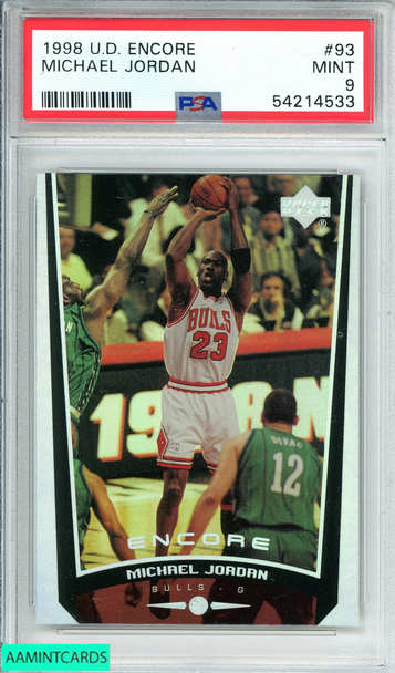 1998 UPPER DECK ENCORE MICHAEL JORDAN #93 CHICAGO BULLS HOF! PSA 9 MINT 54214533 1998 UPPER DECK ENCORE MICHAEL JORDAN #93 CHICAGO BULLS HOF! PSA 9 MINT 54214533