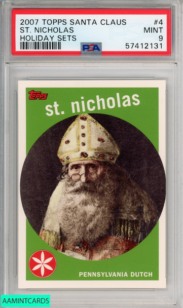 2007 TOPPS SANTA CLAUS ST NICHOLAS #4 HOLIDAY SETS PSA 9 MINT 57412131