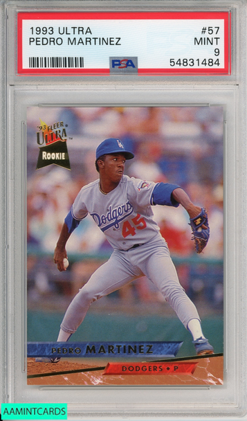 1993 ULTRA PEDRO MARTINEZ #57 HOF LOS ANGELES DODGERS PSA 9 MINT 54831484 1993 ULTRA PEDRO MARTINEZ #57 HOF LOS ANGELES DODGERS PSA 9 MINT 54831484