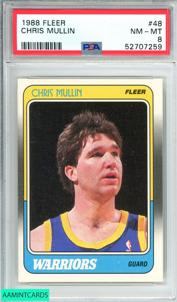 1988 FLEER CHRIS MULLIN #48 GOLDEN STATE WARRIORS PSA 8 NM-MT 52707259 1988 FLEER CHRIS MULLIN #48 GOLDEN STATE WARRIORS PSA 8 NM-MT 52707259