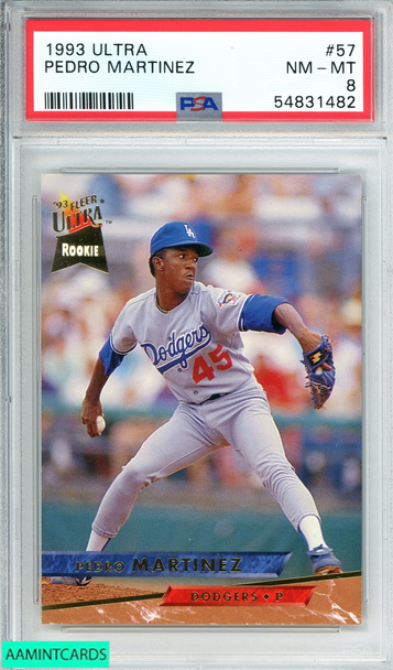 1993 ULTRA PEDRO MARTINEZ #57 LOS ANGELES DODGERS PSA 8 NM-MT 54831482 1993 ULTRA PEDRO MARTINEZ #57 LOS ANGELES DODGERS PSA 8 NM-MT 54831482