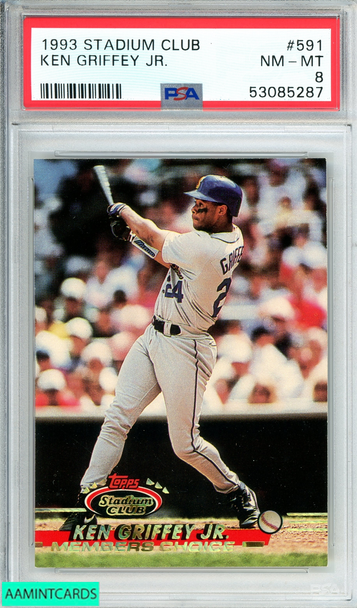 1993 STADIUM CLUB KEN GRIFFEY JR  #591 SEATTLE MARINERS PSA 8 NM-MT 53085287 1993 STADIUM CLUB KEN GRIFFEY JR  #591 SEATTLE MARINERS PSA 8 NM-MT 53085287