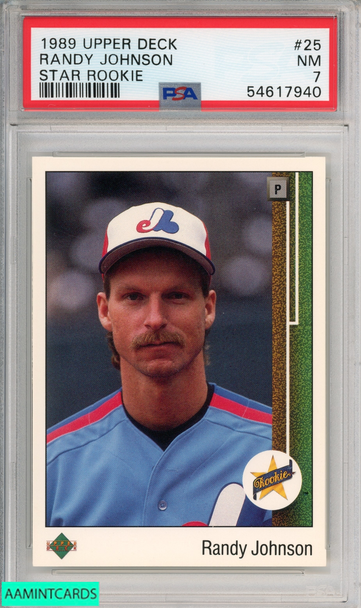 1989 UPPER DECK RANDY JOHNSON #25 SEATTLE MARINERS HOF STAR ROOKIE PSA 7 NM 54617940