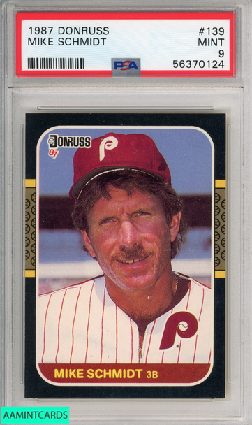1987 DONRUSS MIKE SCHMIDT #139 PHILADELPHIA PHILLIES HOF PSA 9 MINT 56370124