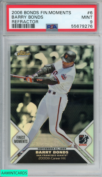 2006 FINEST BONDS FINEST MOMENTS BARRY BONDS #6 REFRACTOR 230 OF 425 PSA 9 MINT 55679276