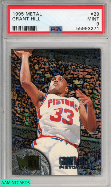 1995 METAL GRANT HILL #29 DETROIT PISTONS HOF PSA 9 MINT 55993271
