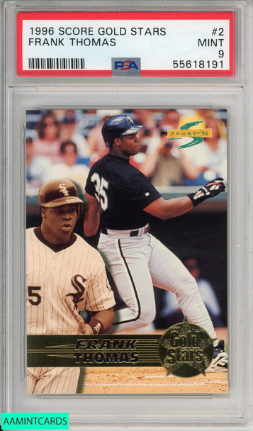 1996 SCORE GOLD STARS FRANK THOMAS #2 CHICAGO WHITE SOX HOF PSA 9 MINT 55618191 1996 SCORE GOLD STARS FRANK THOMAS #2 CHICAGO WHITE SOX HOF PSA 9 MINT 55618191