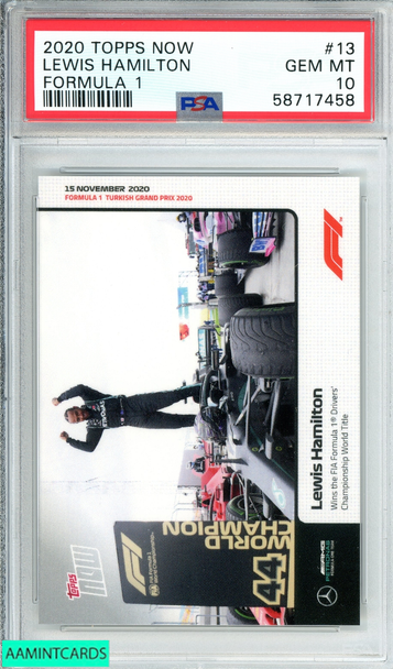 2020 TOPPS NOW F 1 LEWIS HAMILTON #13 FORMULA 1 MERCEDES AMG PSA 10 GEM MT 58717458