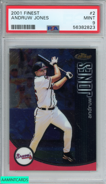 2001 FINEST ANDRUW JONES #2 ATLANTA BRAVES PSA 9 MINT 56382823