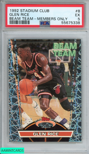 1992 STADIUM CLUB GLEN RICE #8 BEAM TEAM-MEMBERS ONLY PSA 5 EX 55675338 1992 STADIUM CLUB GLEN RICE #8 BEAM TEAM-MEMBERS ONLY PSA 5 EX 55675338