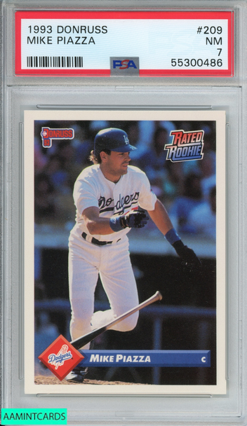 1993 DONRUSS MIKE PIAZZA #209 LOS ANGELES DODGERS HOF PSA 7 NM 55300486 1993 DONRUSS MIKE PIAZZA #209 LOS ANGELES DODGERS HOF PSA 7 NM 55300486