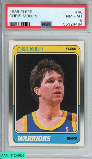1988 FLEER CHRIS MULLIN #48 GOLDEN STATE WARRIORS HOF PSA 8 NM-MT 55324464