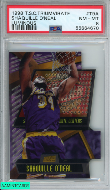 1998 STADIUM CLUB TRIUMVIRATE SHAQUILLE O NEAL #T9A LUMINOUS PSA 8 NM-MT 55664670