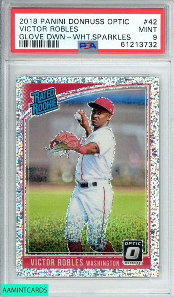 2018 PANINI DONRUSS OPTIC VICTOR ROBLES #42 GLOVE DWN-WHT SPARKLES ROOKIE PSA 9 61213732 2018 PANINI DONRUSS OPTIC VICTOR ROBLES #42 GLOVE DWN-WHT SPARKLES ROOKIE PSA 9 61213732
